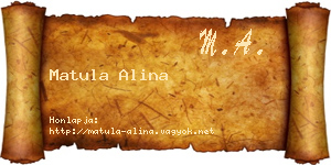 Matula Alina névjegykártya